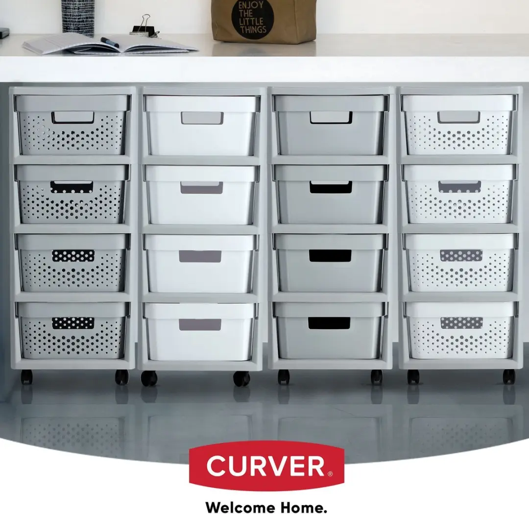 Curver Infinity Dots Ladesysteem 4x11L - Antraciet