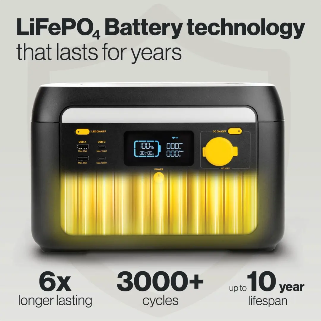 Aqiila Portable Powerstation 1000W 614Wh - LiFePO4