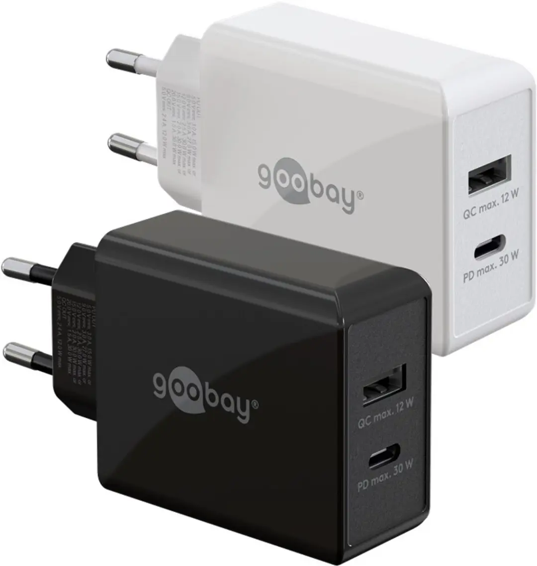 Goobay 61673 Thuislader 30W - USB-C PD & USB-A - Zwart