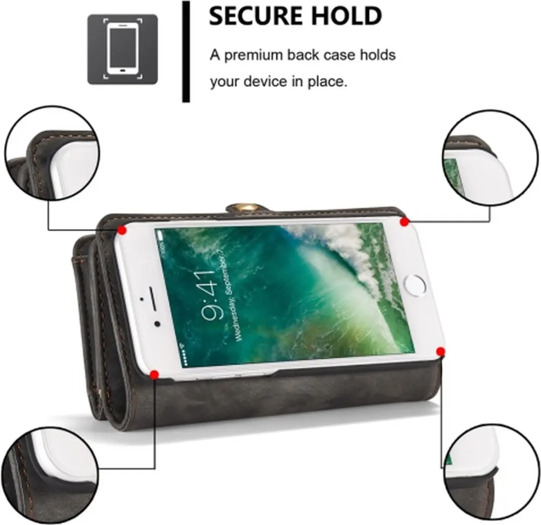 Caseme 008 Telefoonhoesje iPhone SE (2022) - 2in1 Bookcase - Zwart