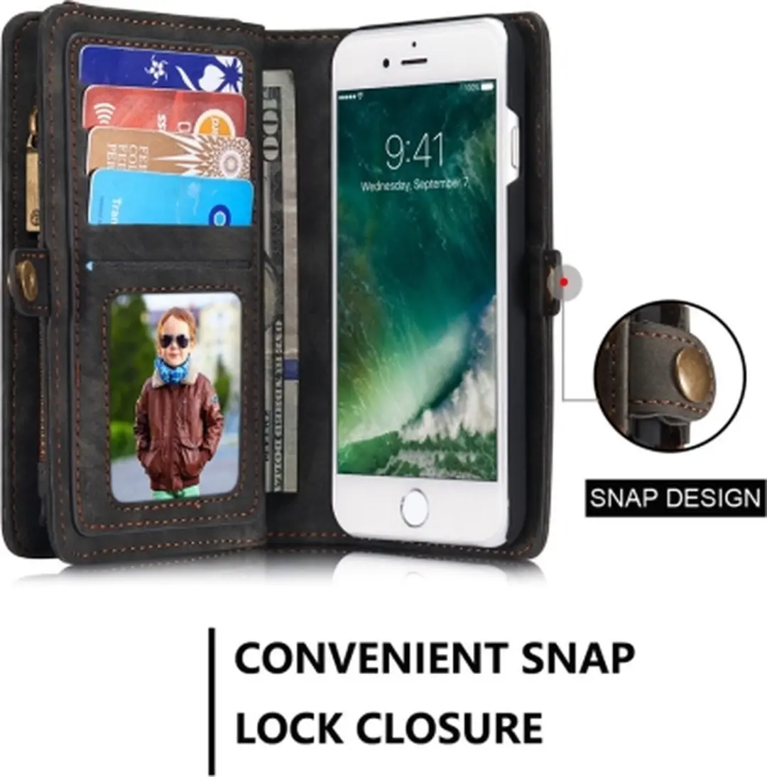 Caseme 008 Telefoonhoesje iPhone SE (2022) - 2in1 Bookcase - Zwart