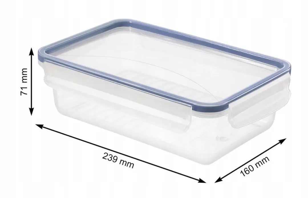 Rotho CLIC & LOCK Voedselcontainer 1,5L - Transparant/Blauw