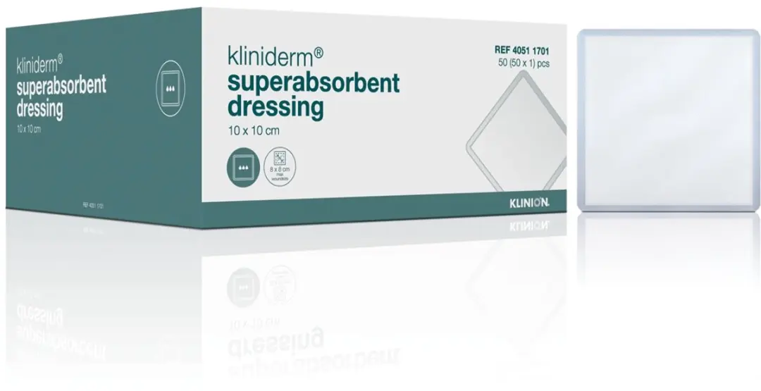 Klinion Kliniderm Superabsorberend Verband 10x10cm - 10 Stuks