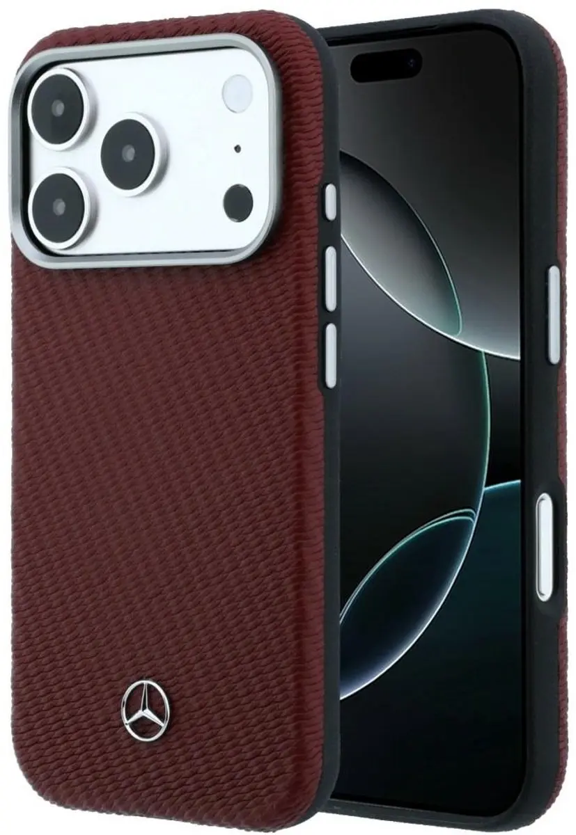 Mercedes-Benz Leather Semi Wrap Wood Effect MagSafe Hoesje iPhone 17 Pro Max