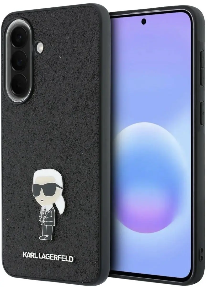 Karl Lagerfeld Fixed Glitter Ikonik Logo Metal Pin Hoesje Samsung Galaxy A57 5G