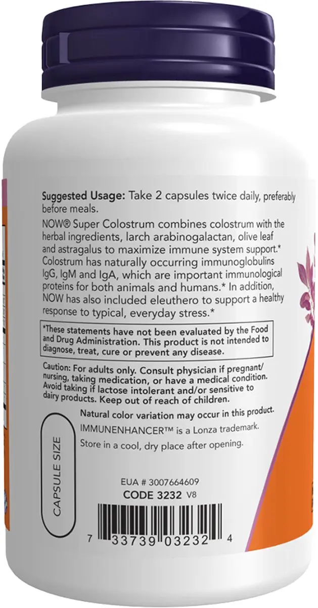 Now Foods Super Colostrum 500mg - 90 Capsules