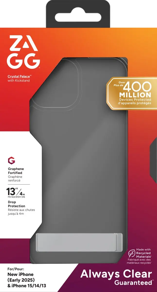 ZAGG Crystal Palace Snap Kickstand Hoesje - iPhone 13/14/15/16e - Transparant