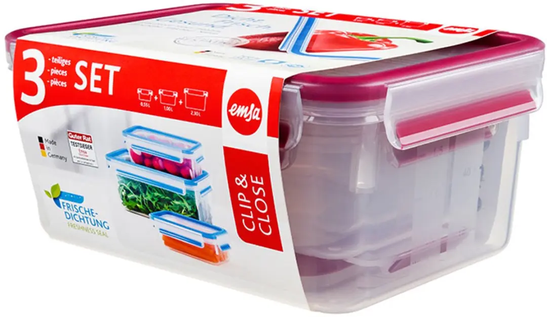Emsa Clip & Close Vershouddozen 3 Stuks - Blauw - afbeelding 3 van 6