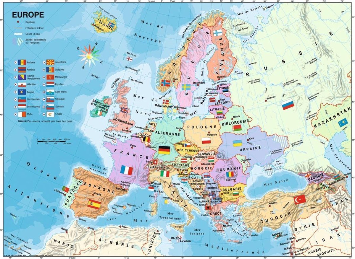 Puzzel Ravensburger Carte d'Europe