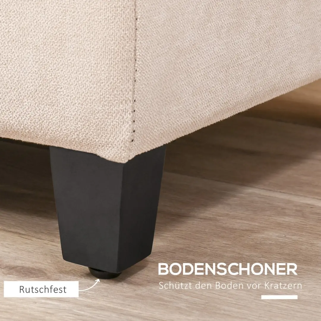 Homcom Sitzbank Beige - 125x49x41,5cm - afbeelding 5 van 6