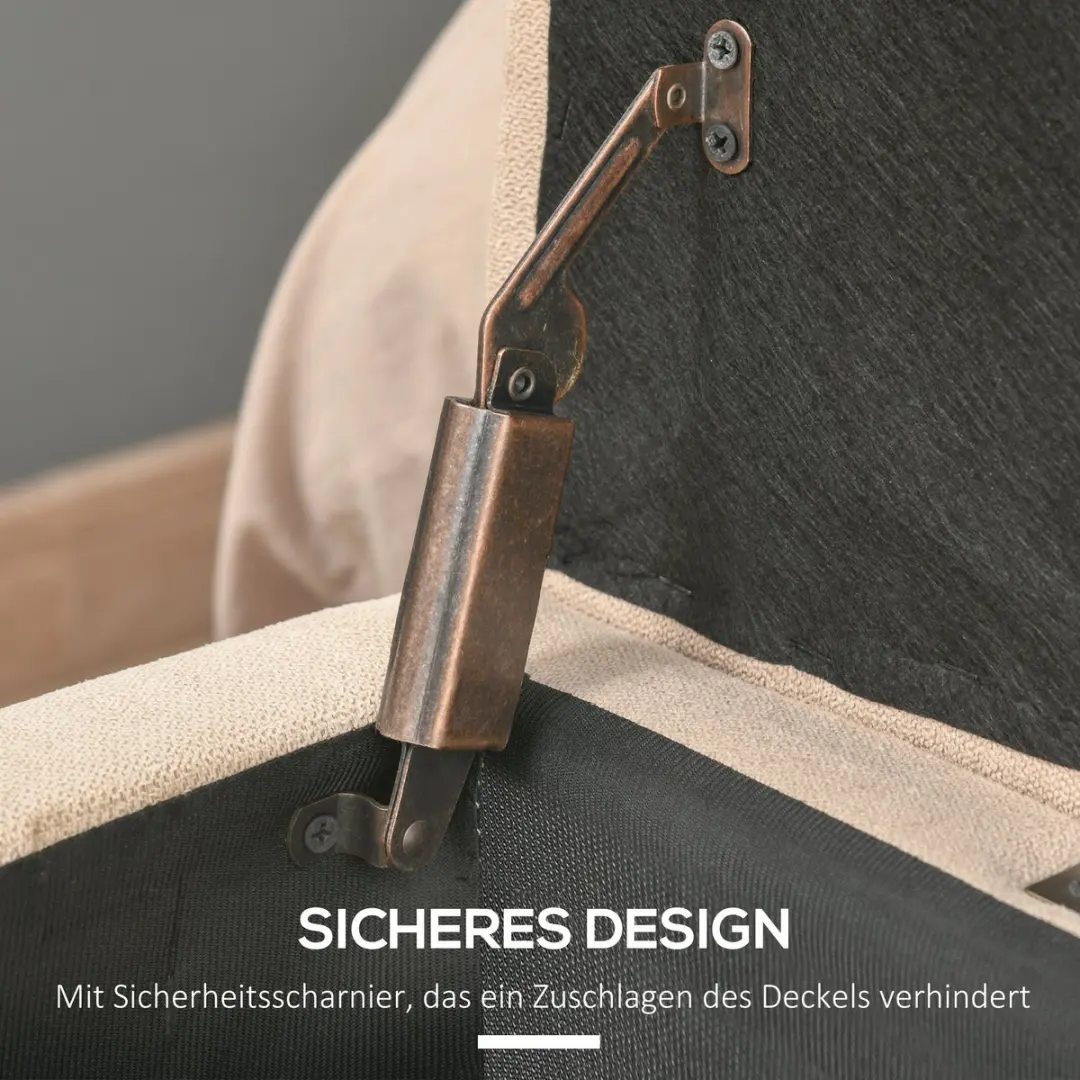 Homcom Sitzbank Beige - 125x49x41,5cm - afbeelding 2 van 6
