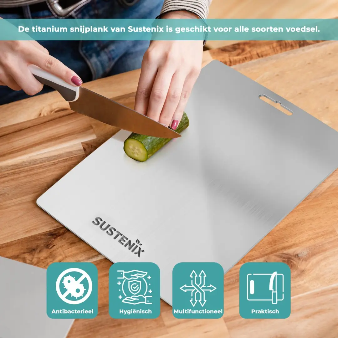 Sustenix Titanium Snijplank 36x25cm - Antibacterieel