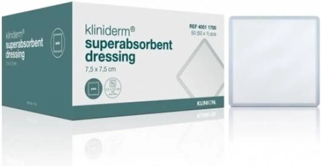 Klinion Kliniderm Superabsorberend Verband 7,5x7,5cm