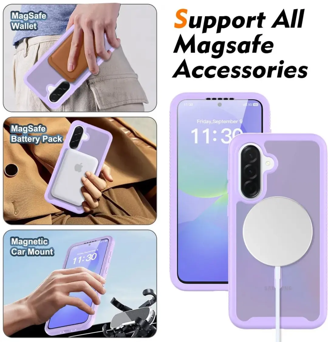 Selected Hoesje Samsung Galaxy A56/A36/A37 - MagSafe - Paars