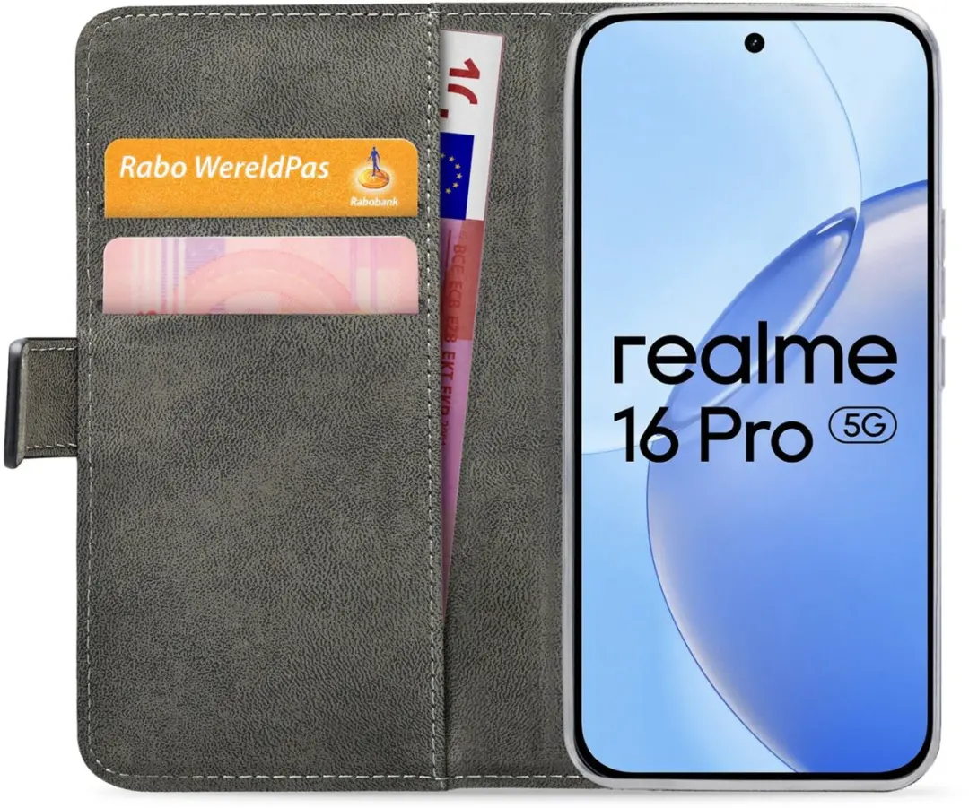 Mobilize Classic Gelly Wallet Book Case MOB-CGWBCB-RM16PRO5G - realme 16 Pro - 2 Pasjes - Zwart - afbeelding 6 van 6