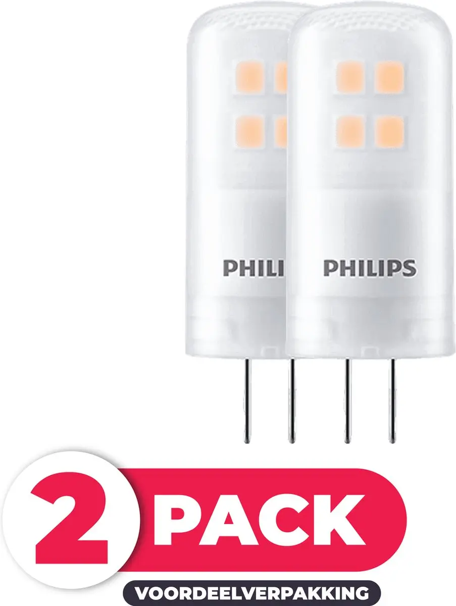 Philips 12V LED G4 1W Warm Wit Mat - 2 Stuks - afbeelding 3 van 4