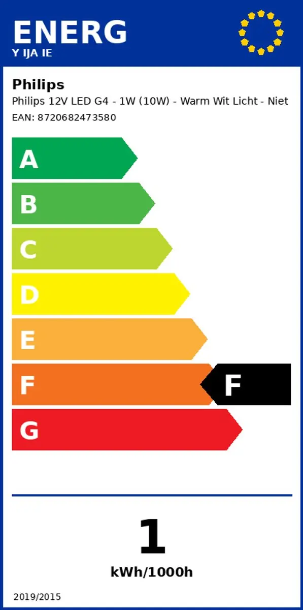Philips 12V LED G4 1W Warm Wit Mat - 2 Stuks - afbeelding 2 van 4