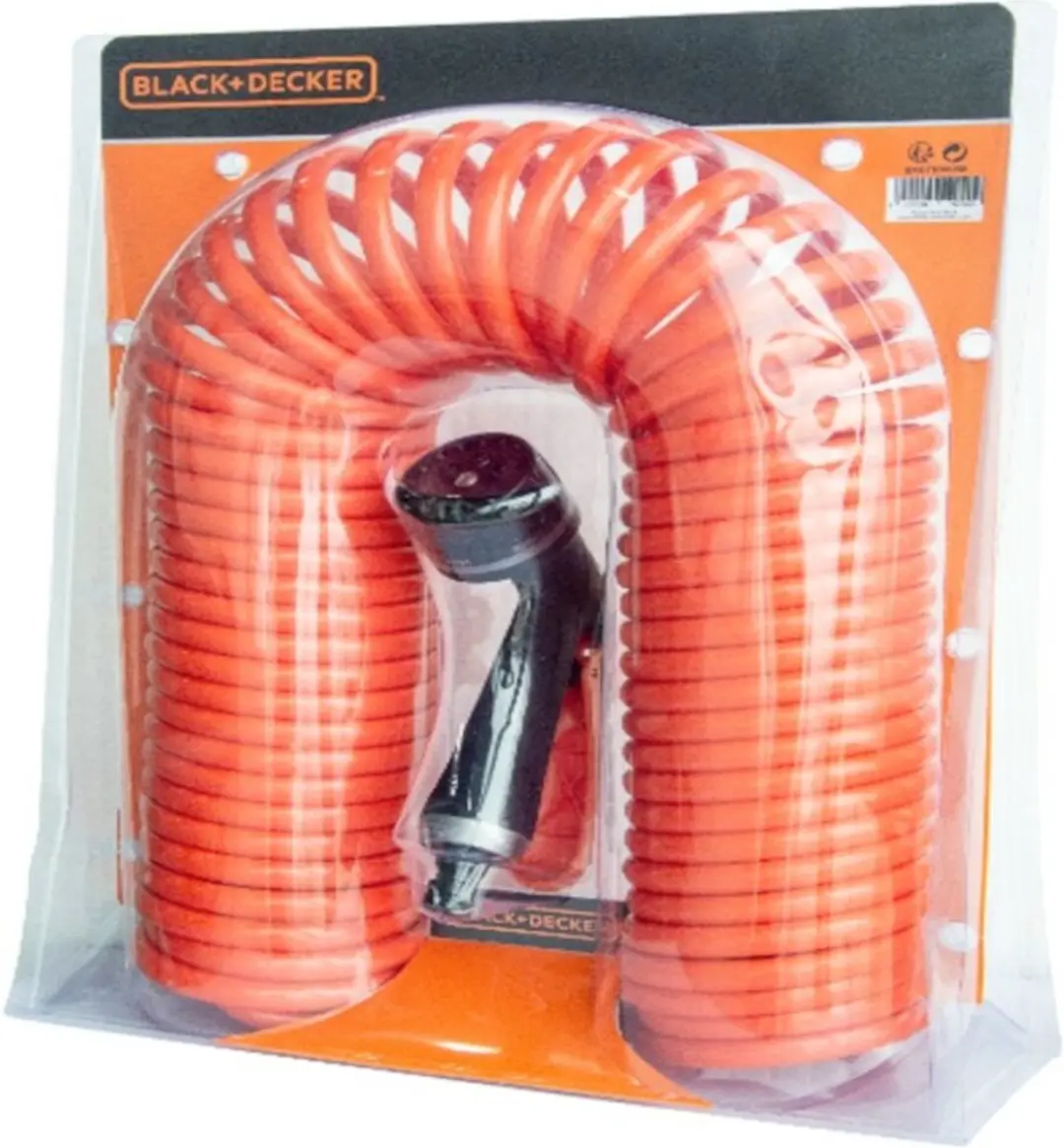 BLACK+DECKER Flexibele Tuinslang 15m Spiraalslang - Oranje