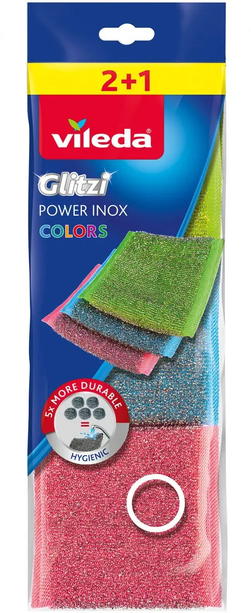 Vileda Schuurspons Glitzi Power Inox Colors