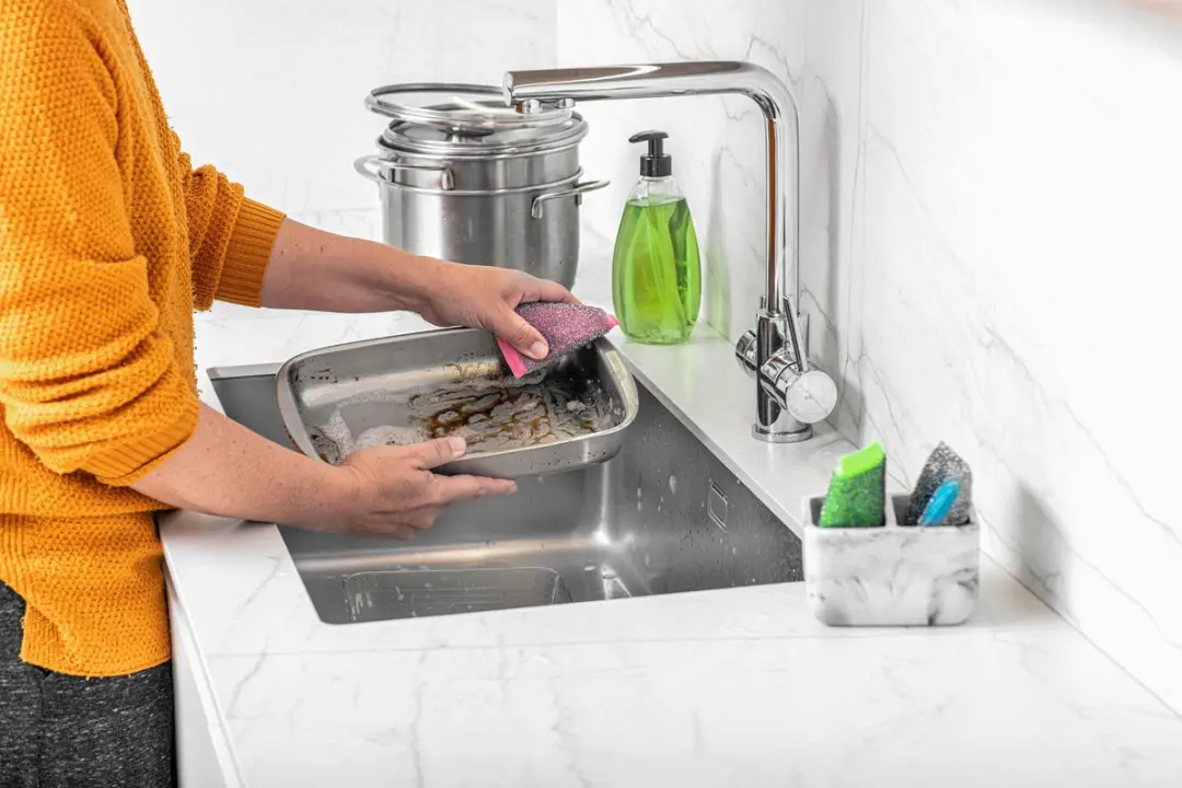 Vileda Schuurspons Glitzi Power Inox Colors - 3 Stuks - afbeelding 5 van 6