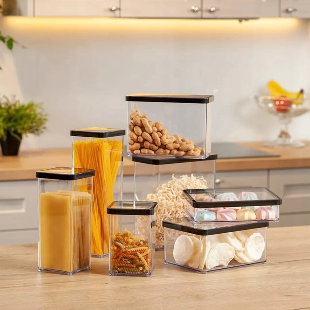 Rotho Loft Voedselcontainers 8x1L - Zwart