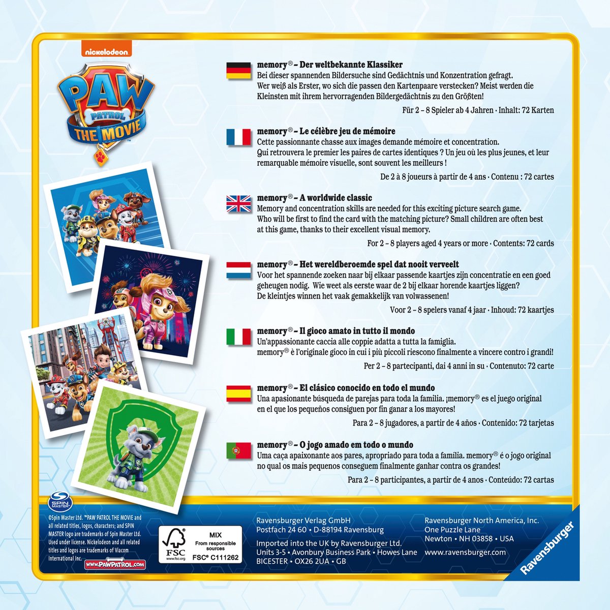 Ravensburger Paw Patrol movie memory®