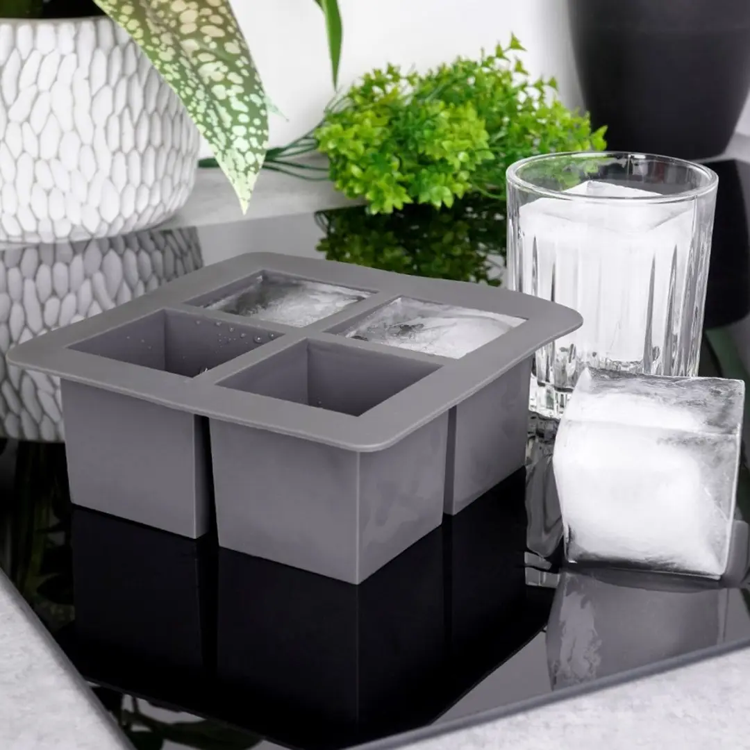 Excellent Houseware IJsblokjesmaker 4 Stuks - Zwart