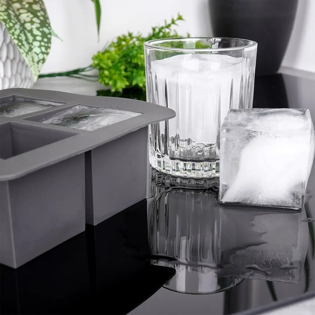 Excellent Houseware IJsblokjesmaker 4 Stuks - Zwart