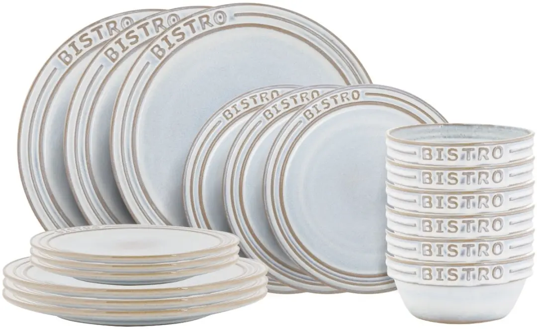 Cosy&Trendy Bistro Vintage Serviesset 18-delig - 6 Personen Wit