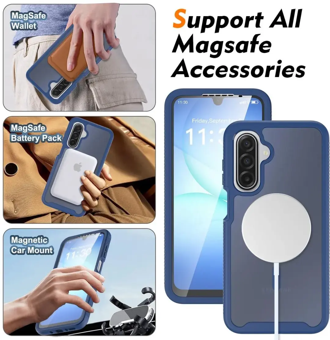 Selected Hoesje Samsung Galaxy A16/A17/A26 - Matte Blauw - MagSafe
