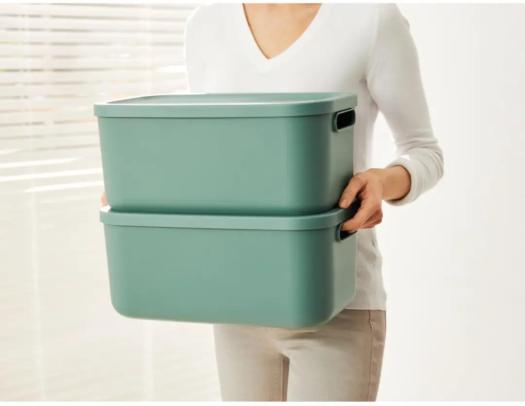 Rotho Albula Light Decoratieve Opbergbox 12L - Groen - afbeelding 2 van 4