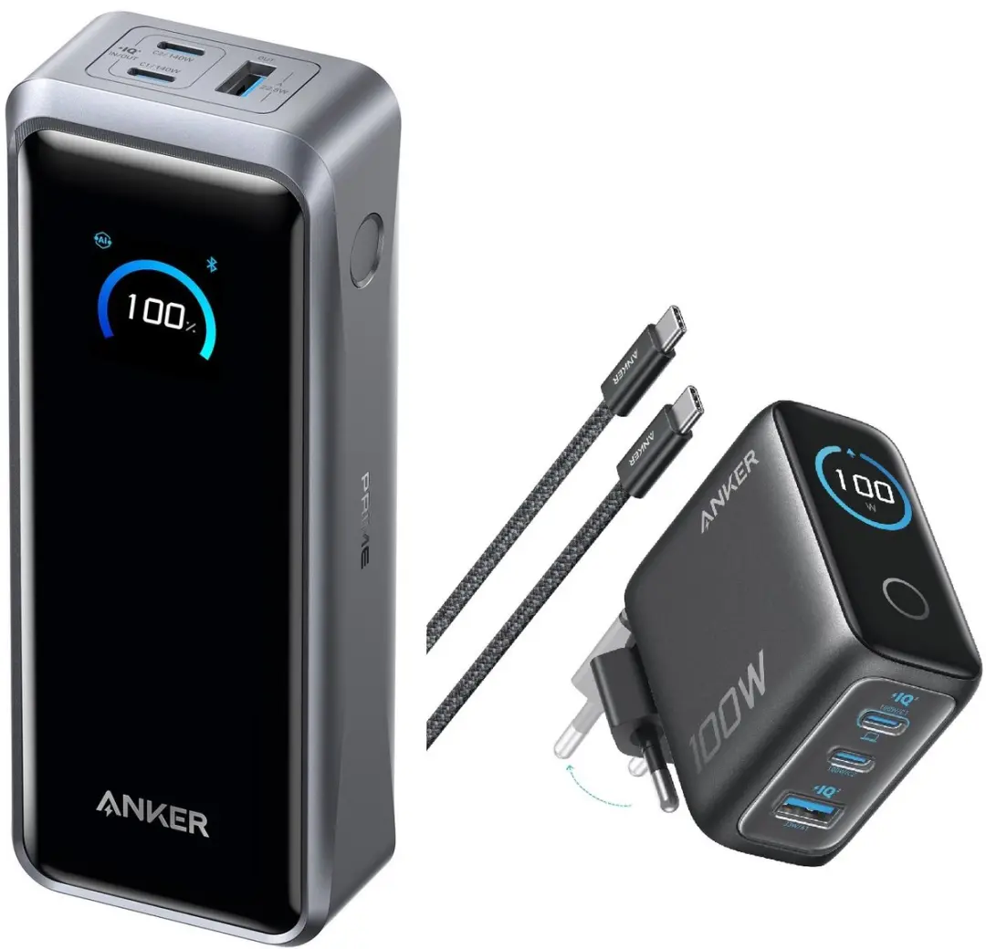 Anker Prime Power Bank A110AH11 26250mAh - 100W Oplader - 3x USB-C