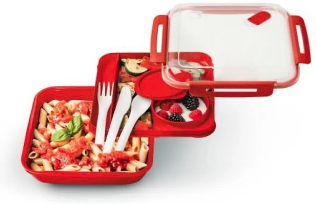 Rotho Memory Lunchbox Magnetron To Go 1.1L - Rood - afbeelding 2 van 3