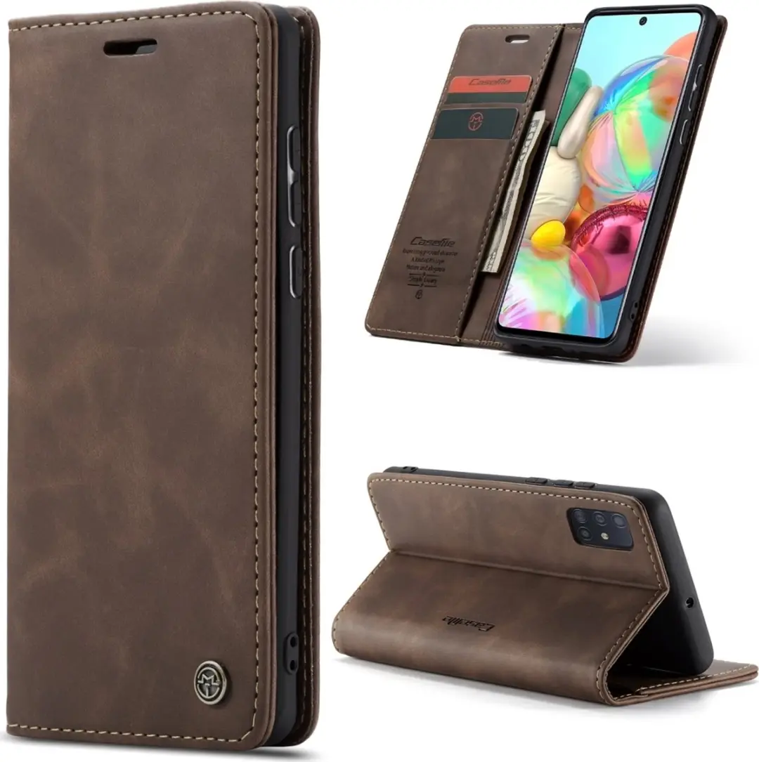 Caseme 013 Bookcase Portemonnee - Samsung Galaxy A71 - 2 Pasjes Bruin