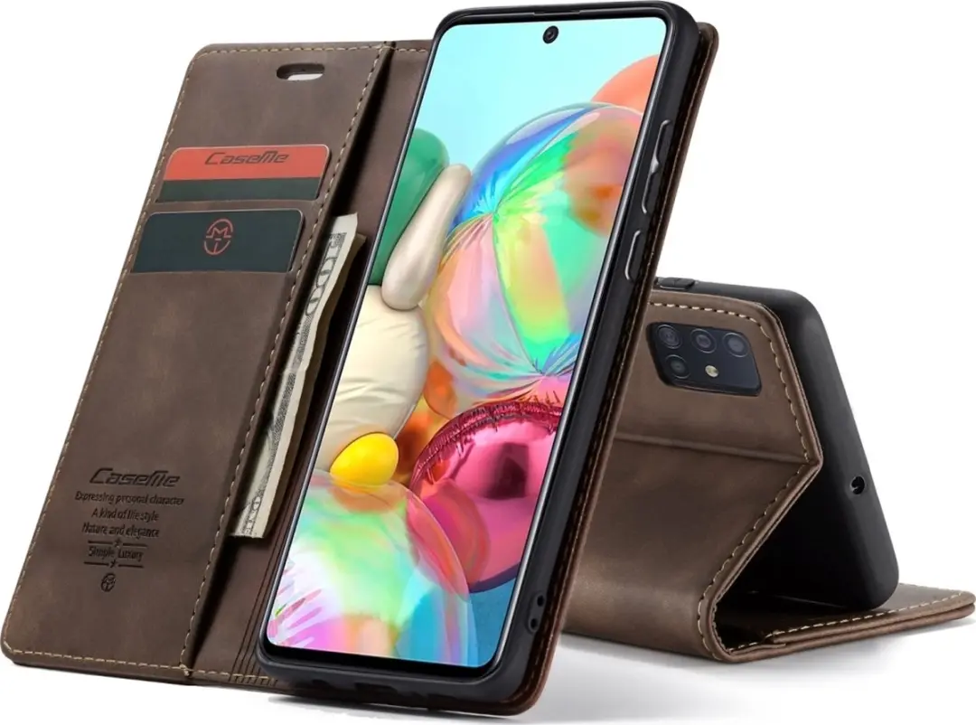 Caseme 013 Bookcase Portemonnee - Samsung Galaxy A71 - 2 Pasjes Bruin