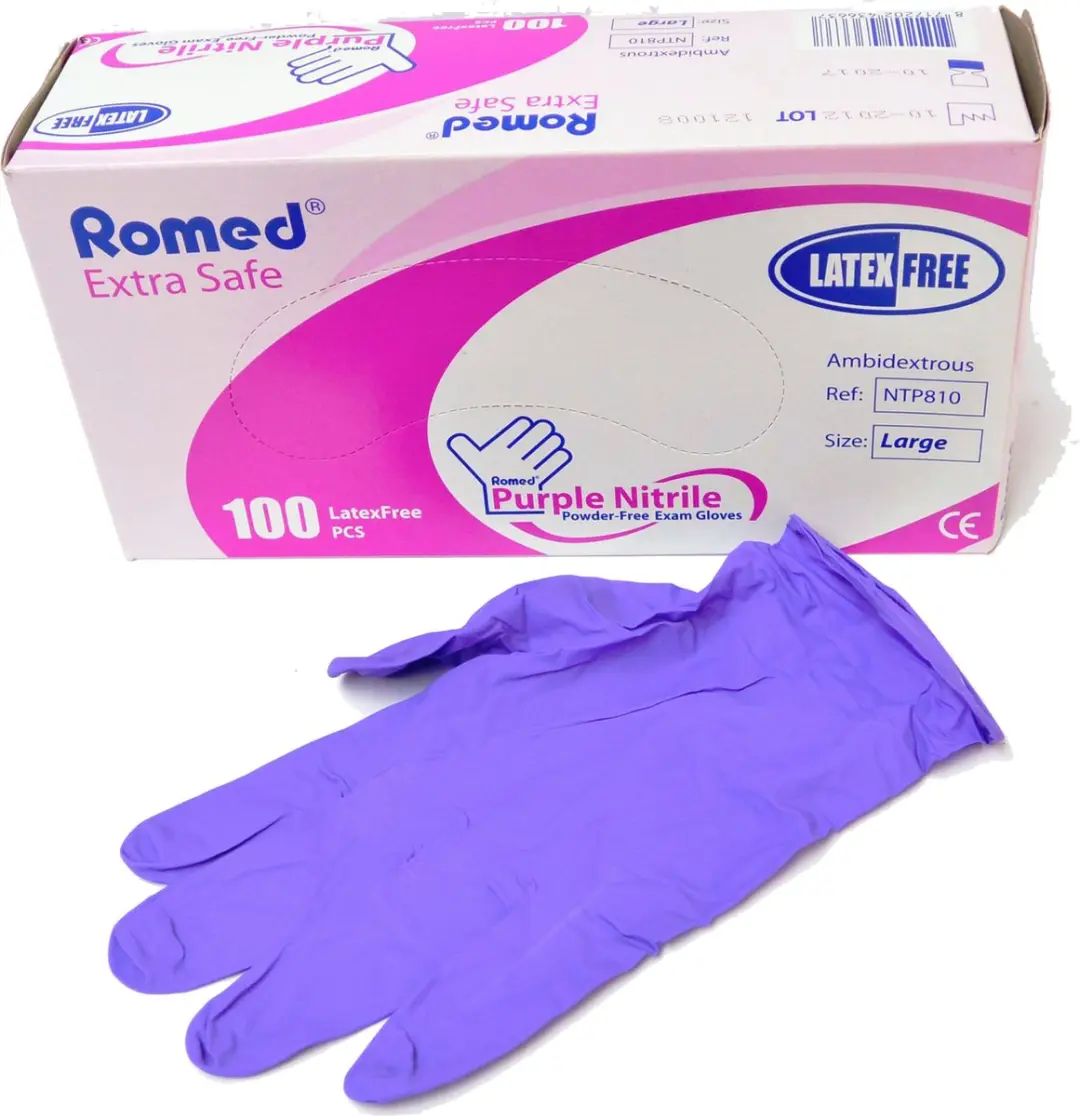 Romed Nitril Handschoenen Heavy Duty - Paars XS - 100 Stuks