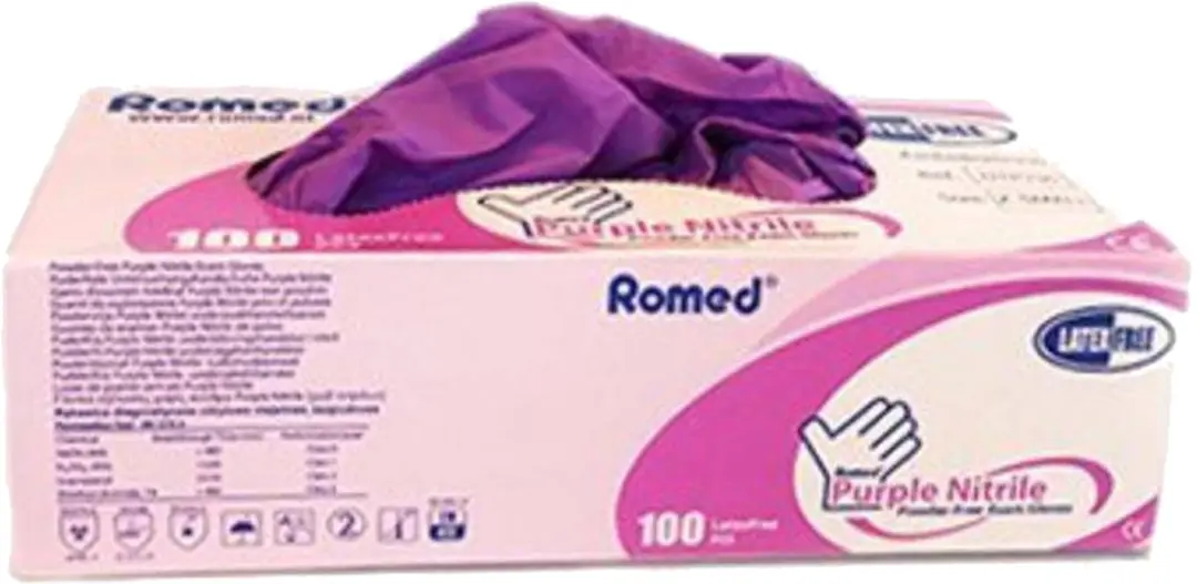 Romed Nitril Handschoenen Heavy Duty - Paars XS - 100 Stuks - afbeelding 6 van 6