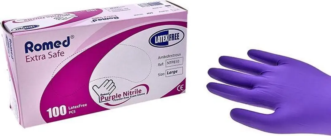 Romed Nitril Handschoenen Heavy Duty - Paars XS - 100 Stuks