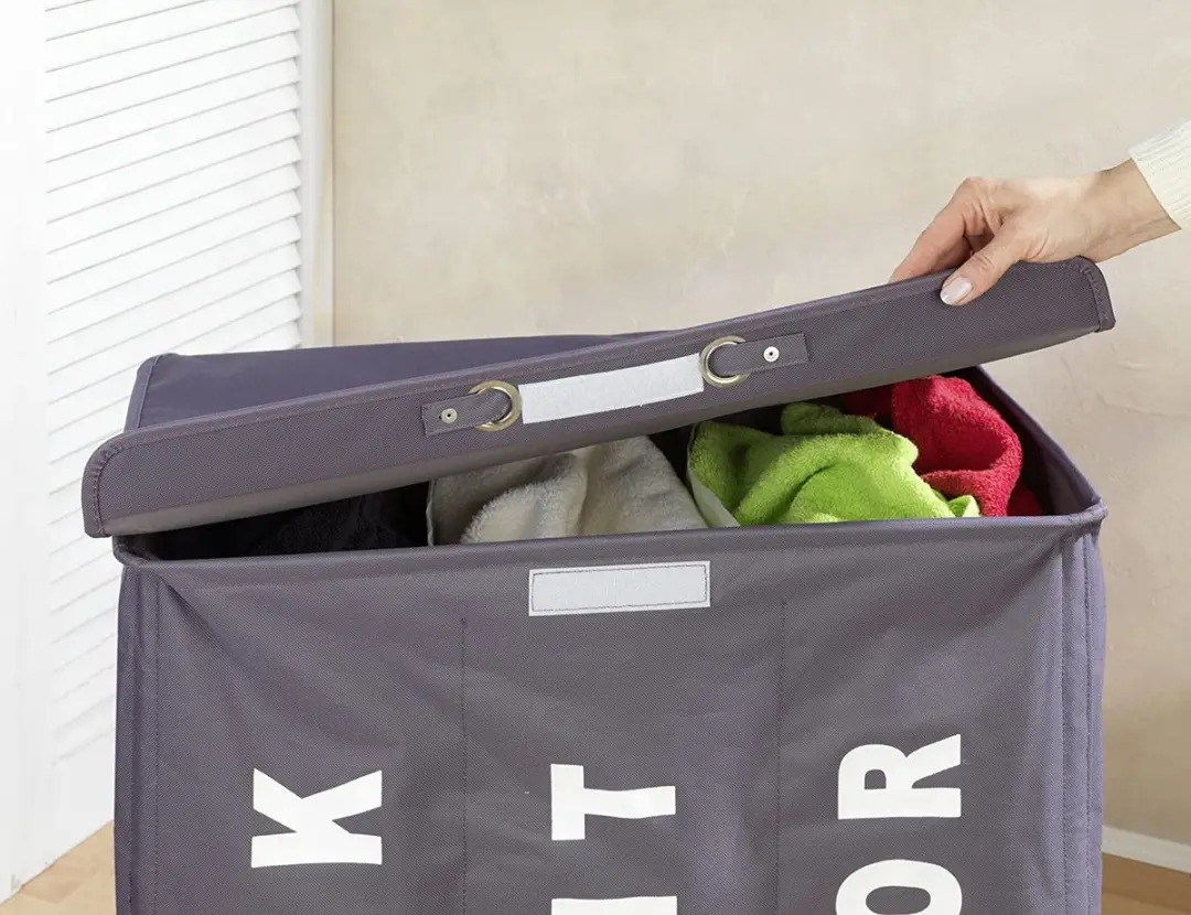 Wenko Trivo Wasmand 48L - 3 Vakken Grijs
