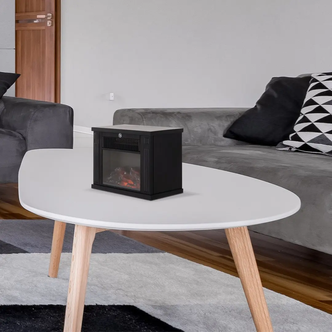 Homcom Elektrische Kachel 1200W - Vlameffect - Zwart - afbeelding 3 van 6