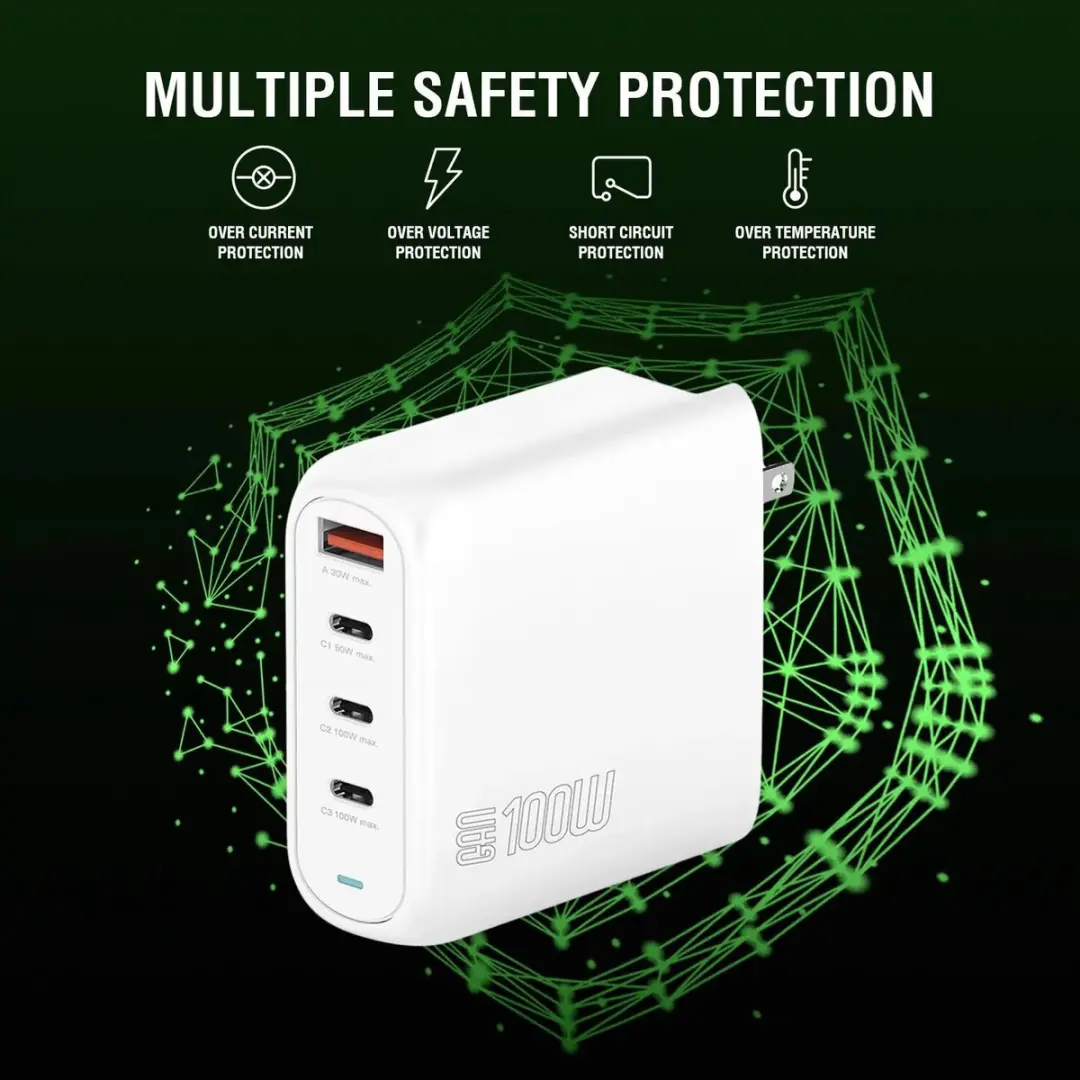 4Smarts GaN Flex Pro 545100 Reis Oplader 100W - 4x USB-C - afbeelding 6 van 6