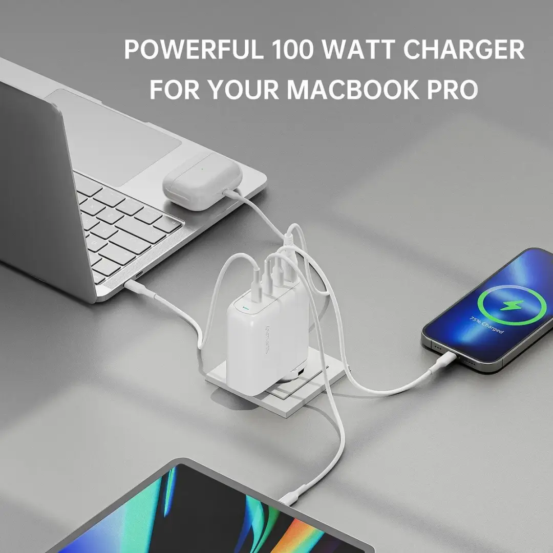 4Smarts GaN Flex Pro 545100 Reis Oplader 100W - 4x USB-C