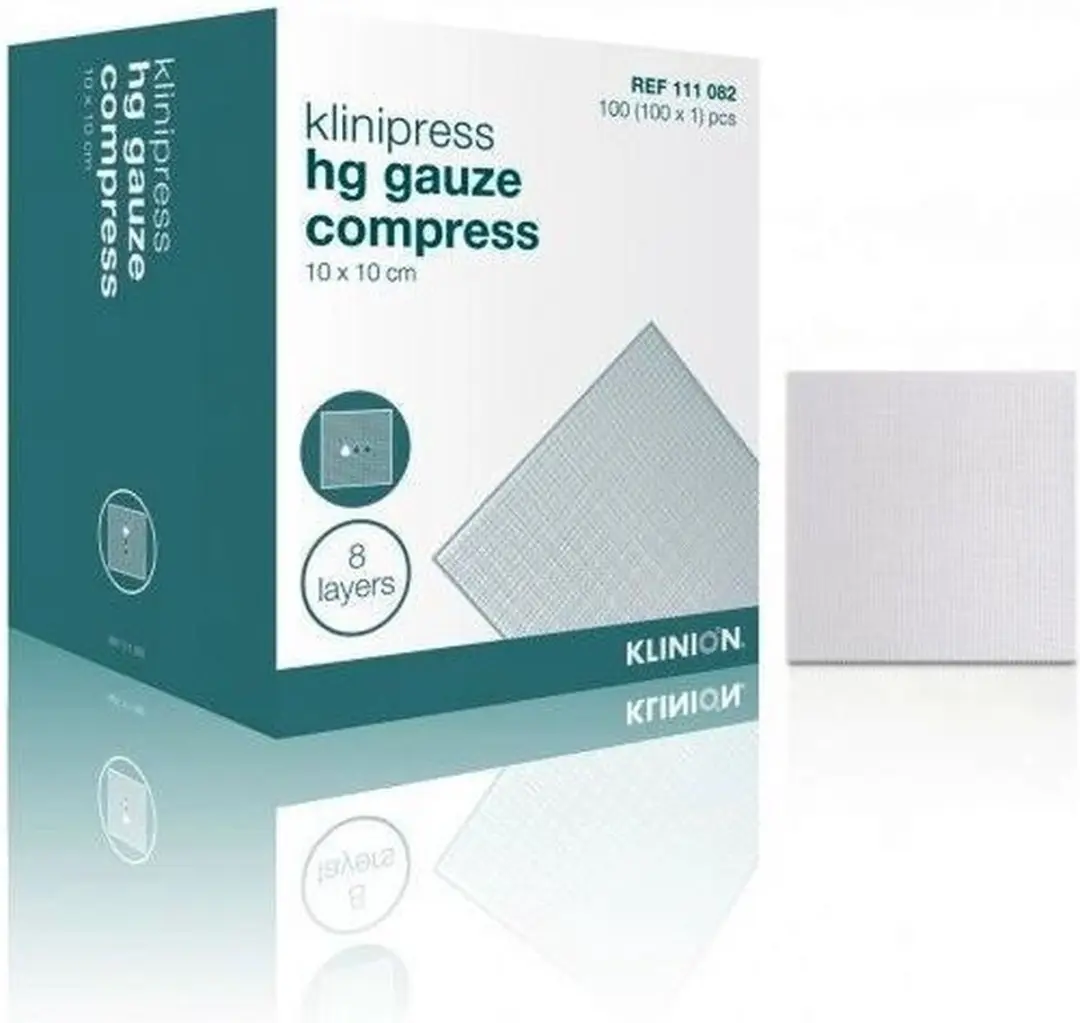 Klinion Gaaskompres HG 8-laags 10x10cm
