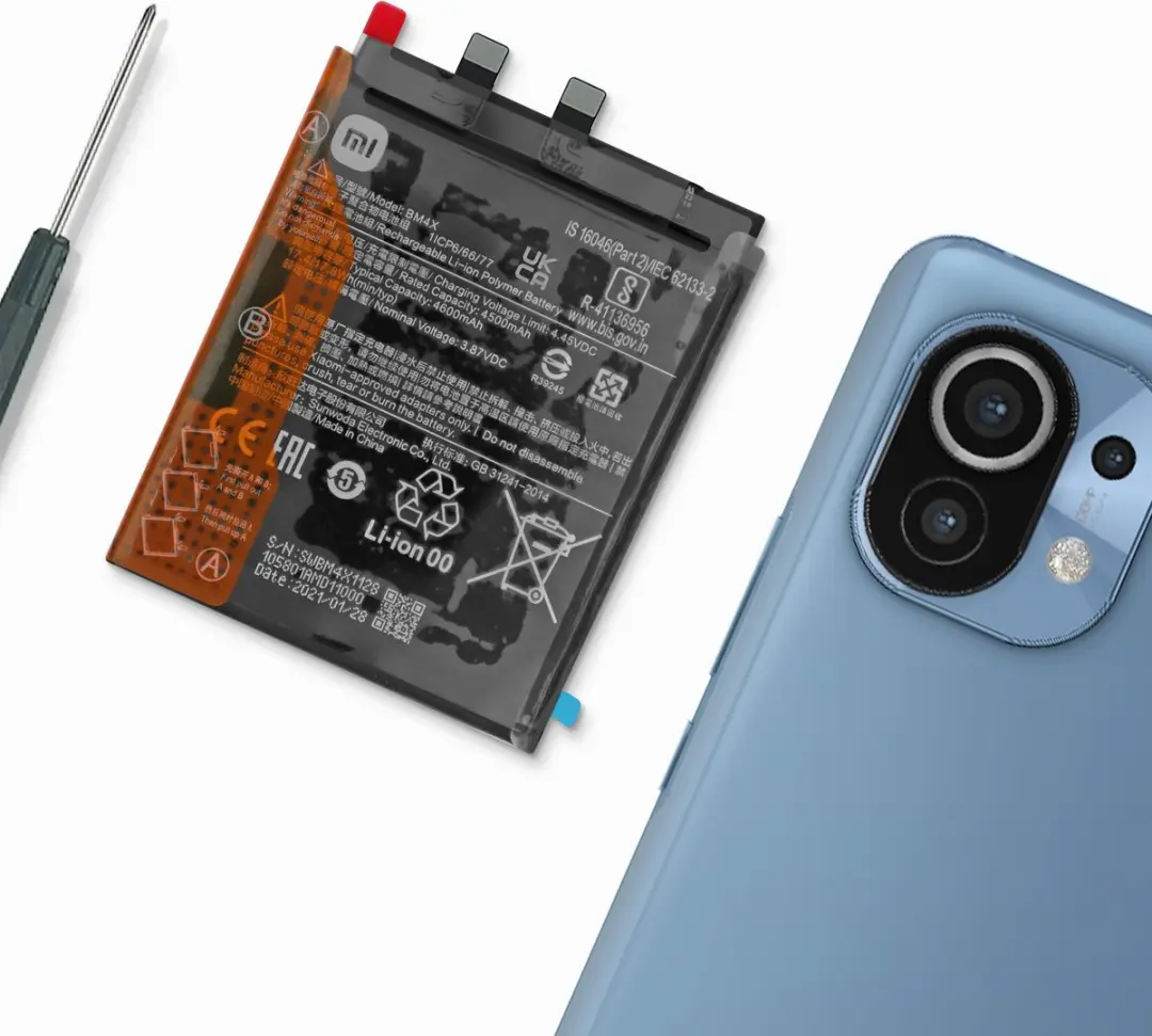 Xiaomi Mi 11 BM4X-model 4600mAh Accu - Zwart