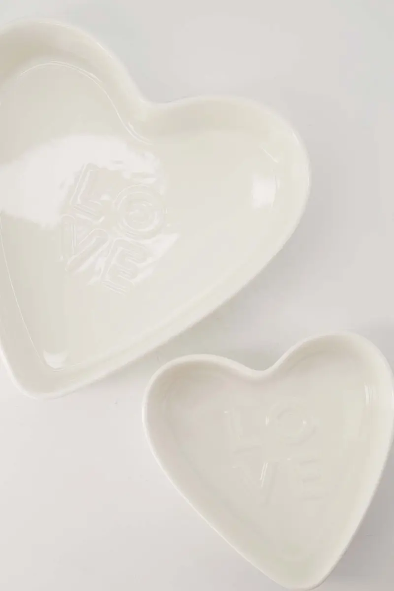Zusss Ovenschaal Keramiek Hartvorm Love Groot Wit - 225ml