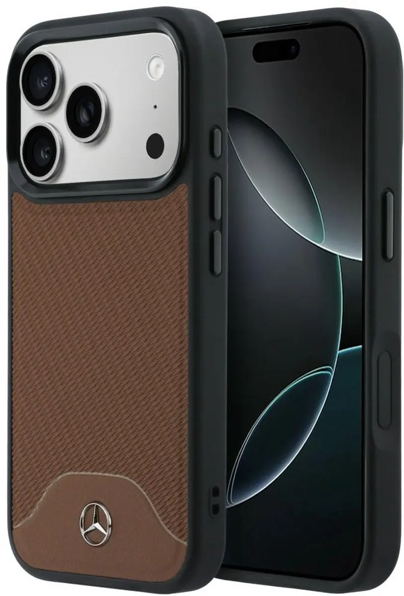 Mercedes-Benz Leather Wood Effect Hoesje iPhone 17 Pro Max