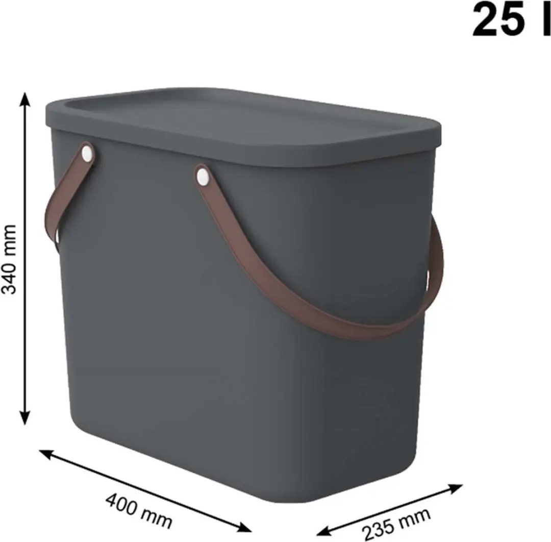 Rotho Prullenbak 25L - Antraciet