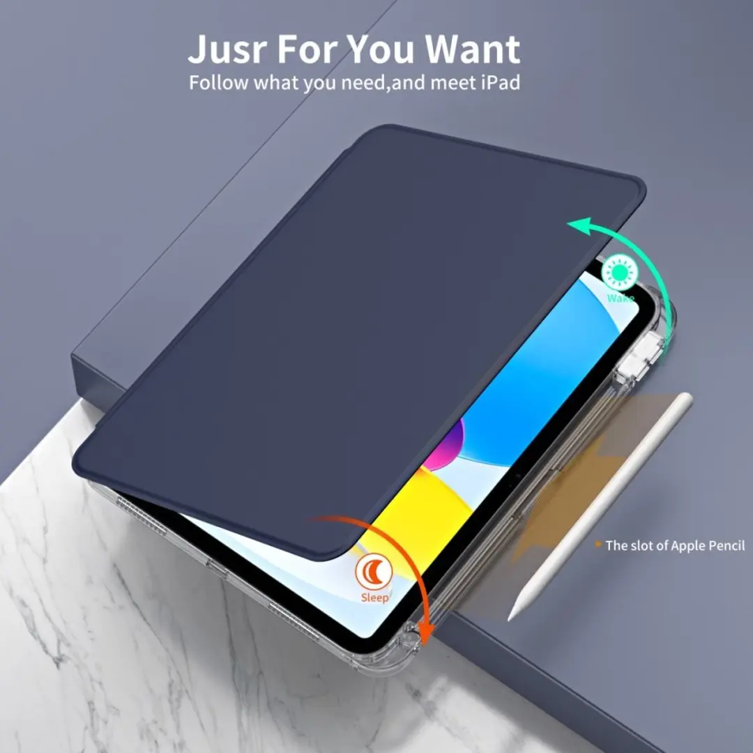 Dux Ducis iPad 10.9 (2022) Tablethoes Blauw - 360° Rotating Folio - afbeelding 6 van 6