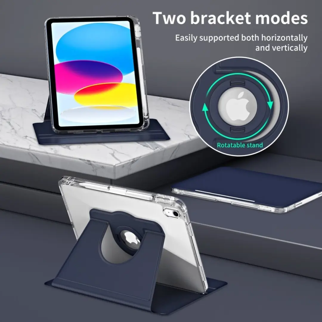 Dux Ducis iPad 10.9 (2022) Tablethoes Blauw - 360° Rotating Folio