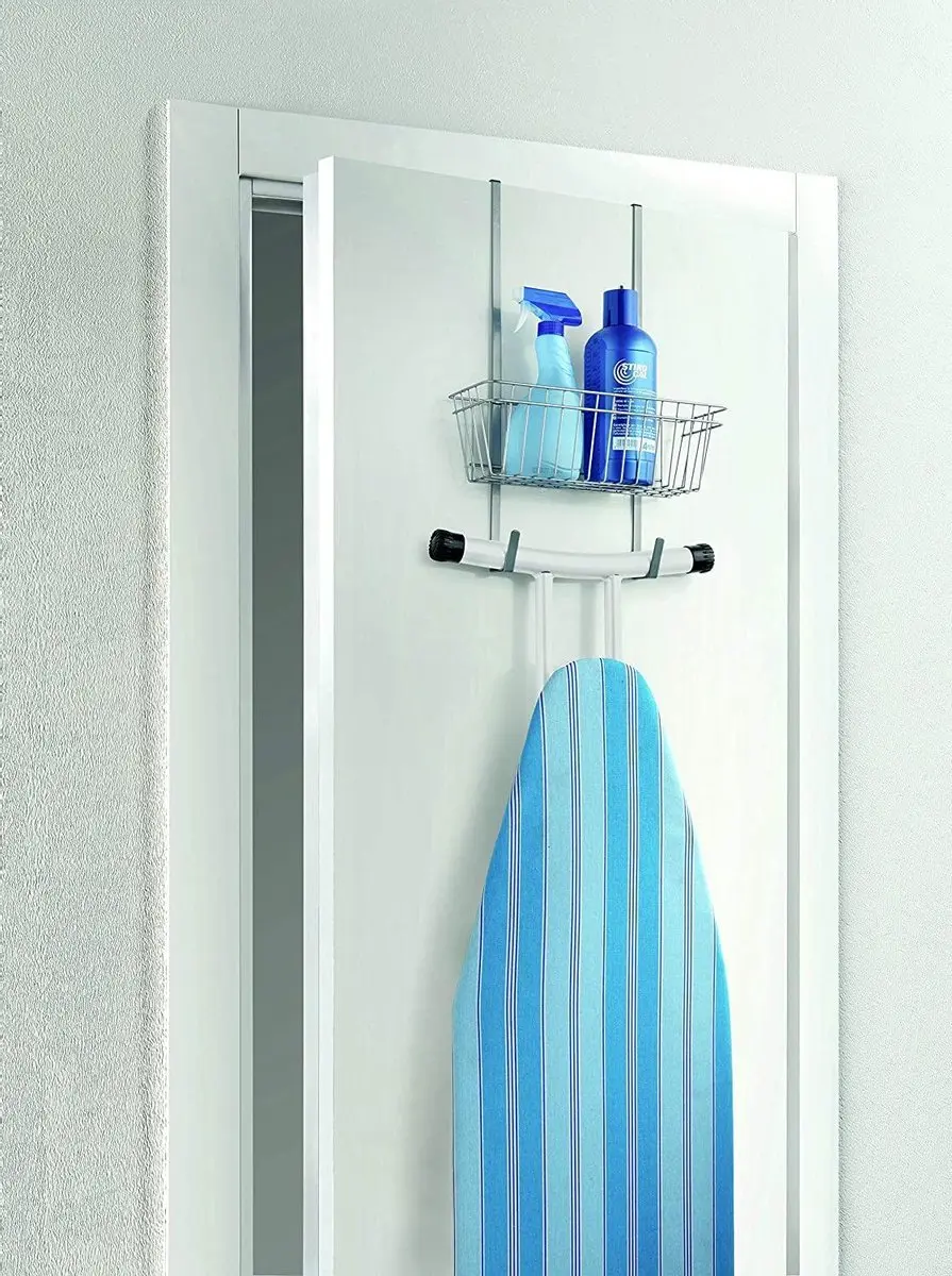 Metaltex Strijkplankhouder 28x15x49cm - 2 Legplanken - Zilver